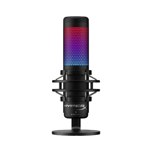 Micrófono para Streaming HyperX QuadCast S RGB, Montura Antivibraciones, Tres Condensadores